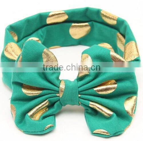 Gold dot printed kids headband, cotton fashion headband for kids