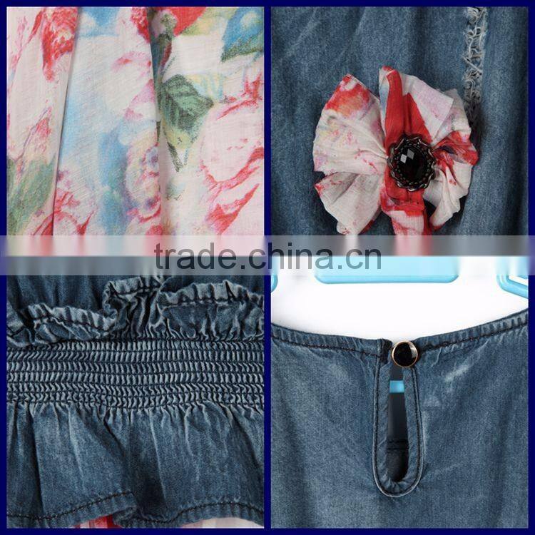 New fashion children dress 2 layer flounced strapless decoration flowers latest design kids fancy dress costumes