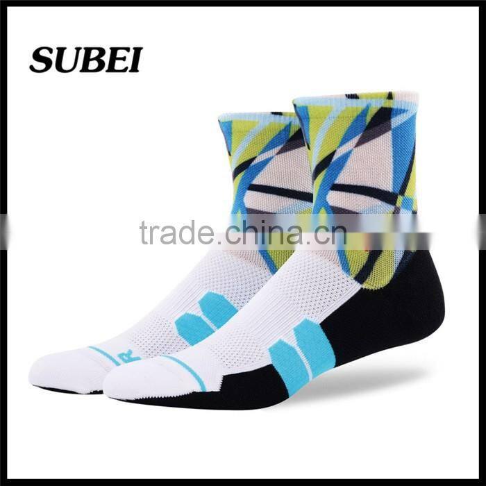20mm/hg ankle high colorful 360 digital print man compression sport fashion sock