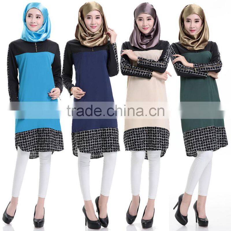 Chiffon Lose Muslim Tops Blouse For Ladies Islamic Tops Traditional Clothing East Saudi Arabia Shirt