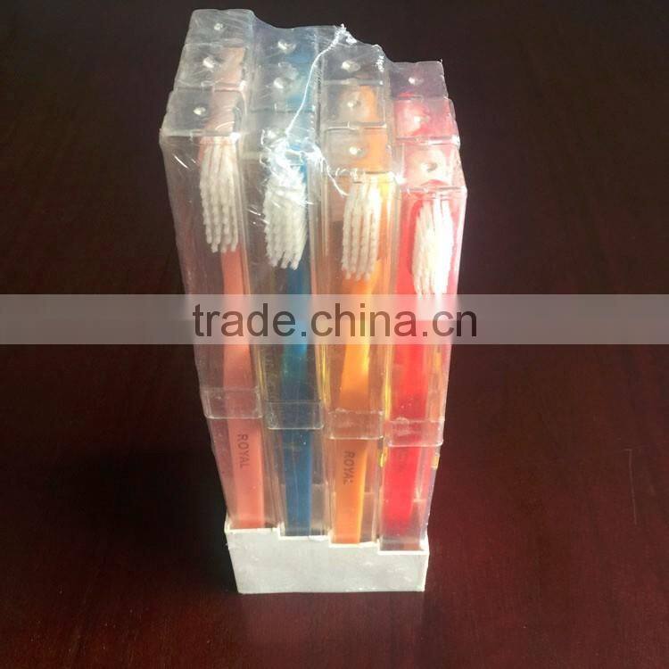 wholesale cheap travel toothbrush with Transparent Plastic case