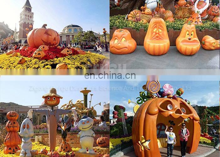 Decoration Fiberglass Pumpkin Sculpture For Halloween