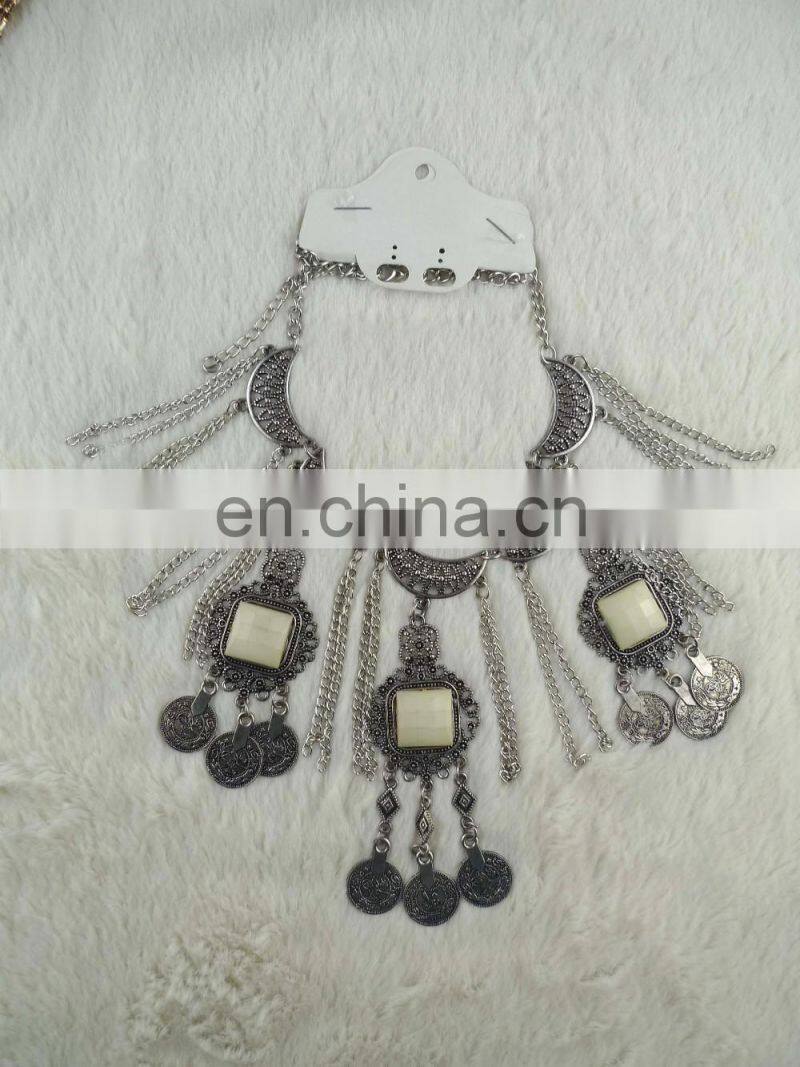 jewelry handmade high quality decoration for collars sparkle rhinestone crystal gold necklace for collar