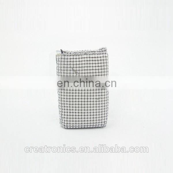 CR Low MOQ requirements aluminum diamond inlaid surface long chain hottest wholesale cell phone cases