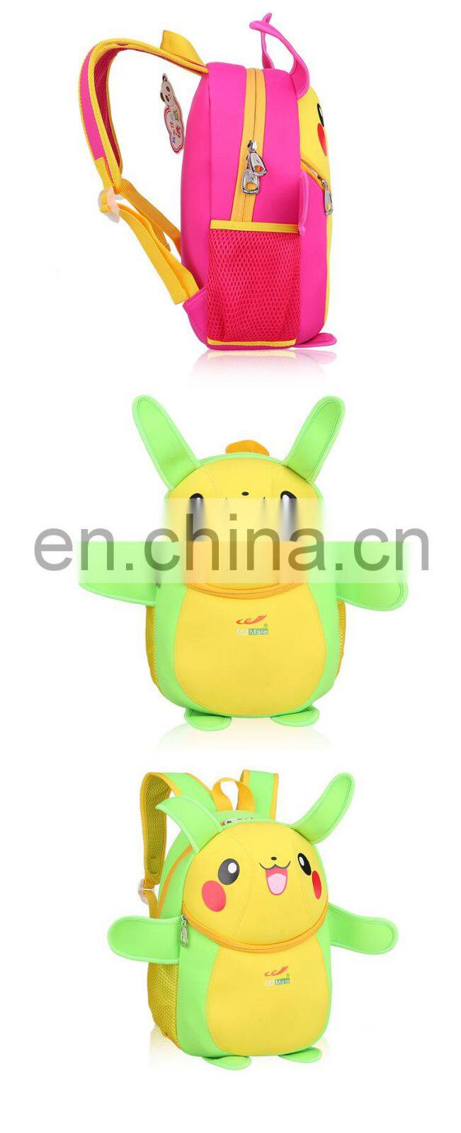 Boys Girls School Bags 3D Pikachu Prints Backpack