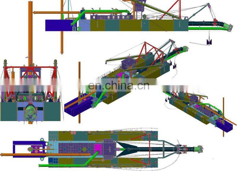 JMD500 20 inch Hydraulic cutter suction sand dredging ship machinery with spud carriage for sale