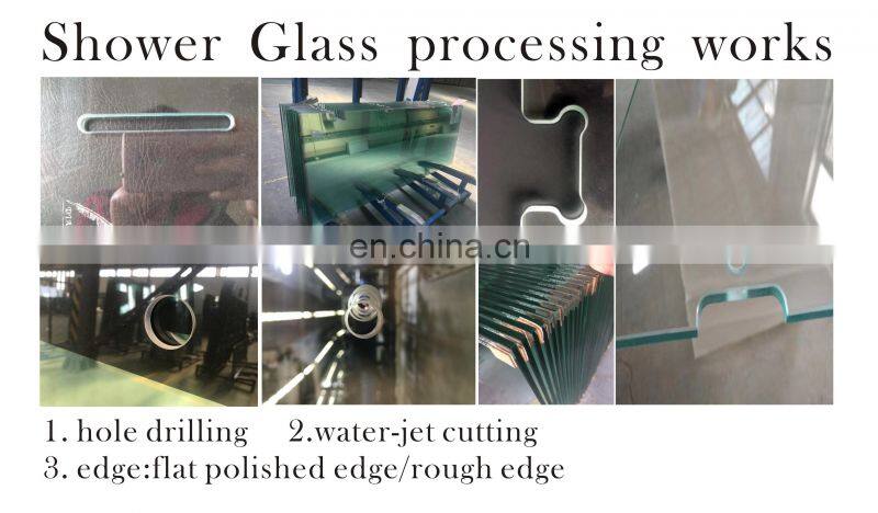 Frameless shower enclosureshower cubical tempered glass panels 6mm shower screen bathroom