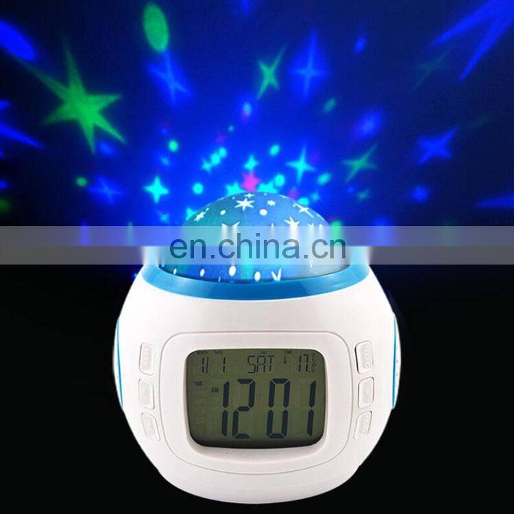 muti-colors Digital Thermometer led star sky projector clock