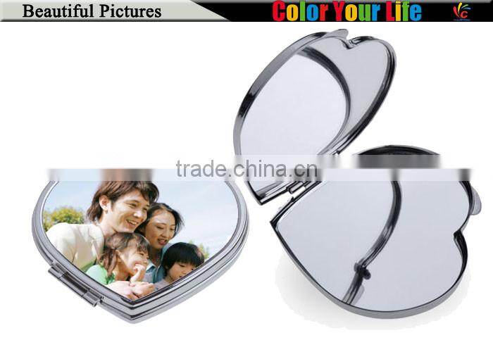 Cheap Sublimation Blank Compact Printable Portable Metal Dressing Mirror