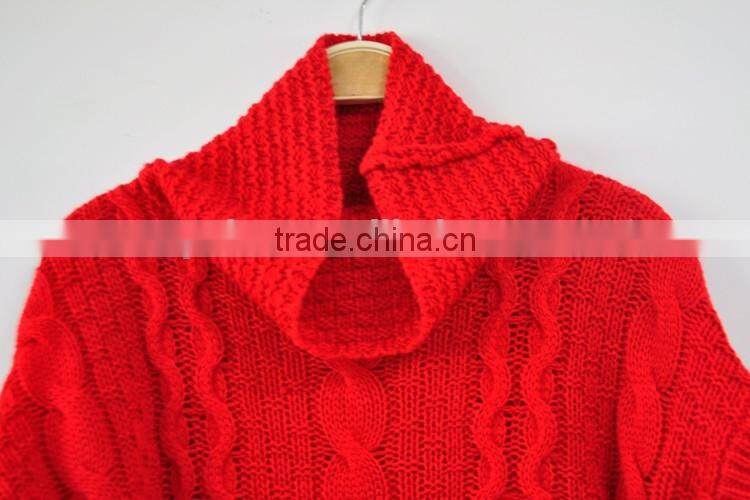 Winter Turtleneck Cashmere Blended Sweater Tassel Red Sweater Hot selling