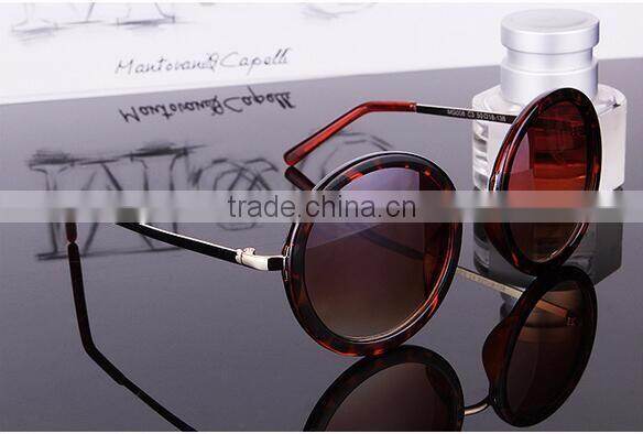 many colors available new model women and men's fashion round sunglasses 2016
