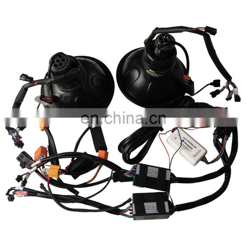 For Jeep for wrangler RGB led headlight 7 inch phone app control