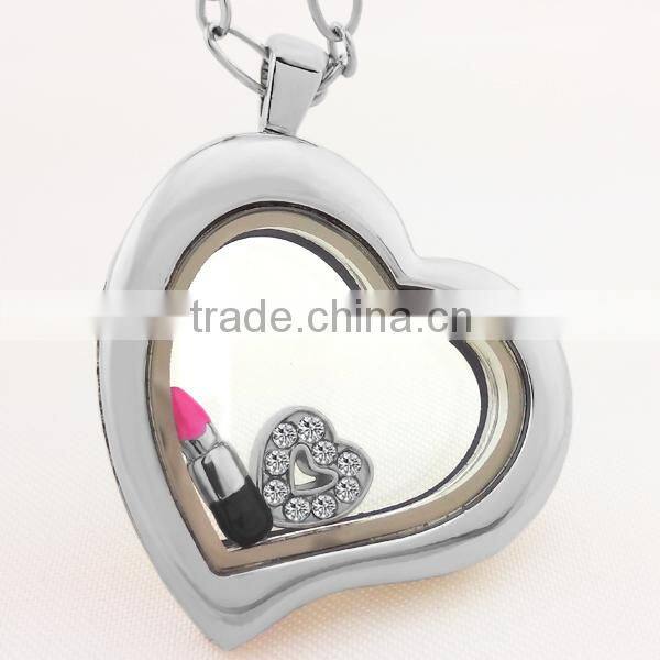 Christmas magnet silver plain round memory necklace lockets