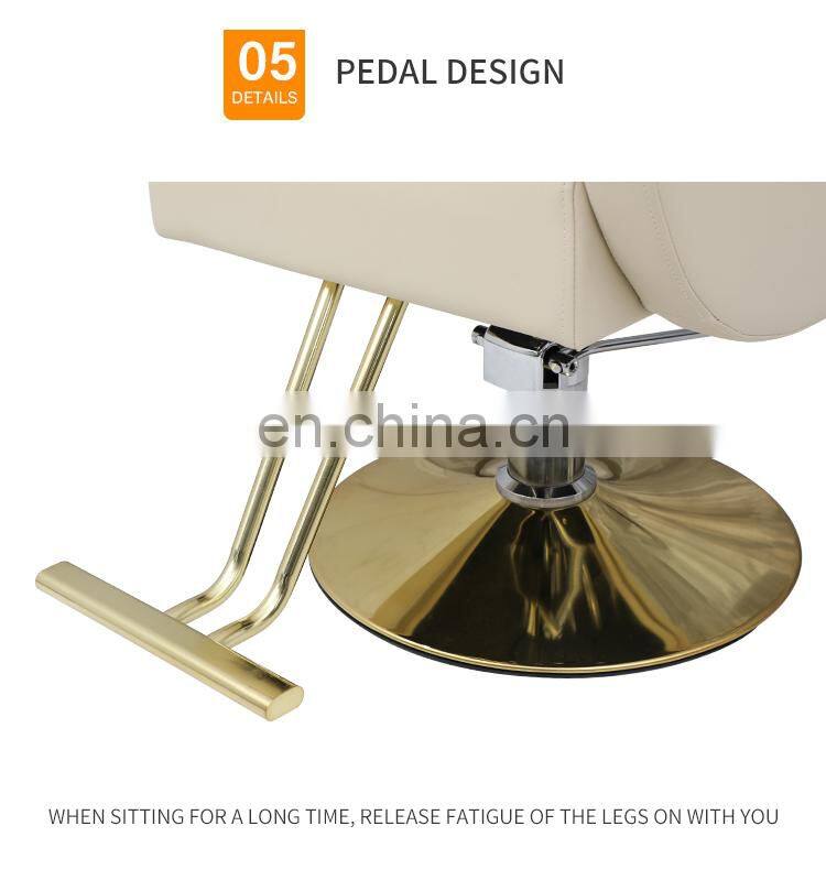 Barber Shop Furniture Comfortable new design durable material gold barber chair