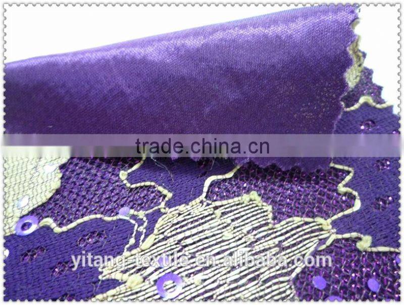 Embroidered sequin fabric lace embroidered fabric