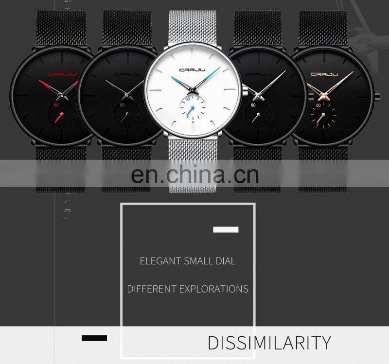 CRRJU 2150 Top Brand Luxury Watches Men Stainless Steel Watch Classic Quartz Wrist Watch