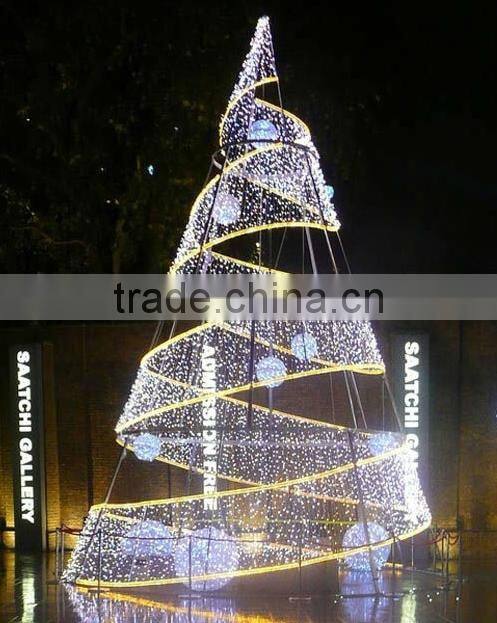 2015 artificial giant spiral christmas tree with decorative light