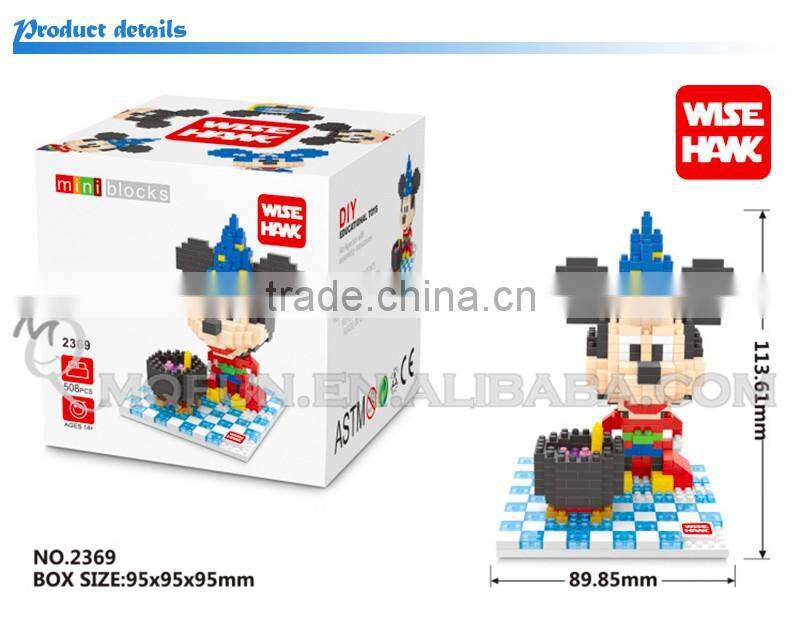 Mini Qute Kawaii WISE HAWK 5 styles Marvel avenger cartoon mouse plastic building blocks brick model educational toy