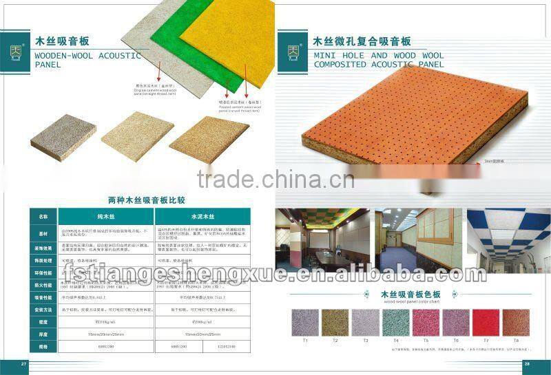 Decorative Wood-wool studio Acoustic Wall Panel of Building Material