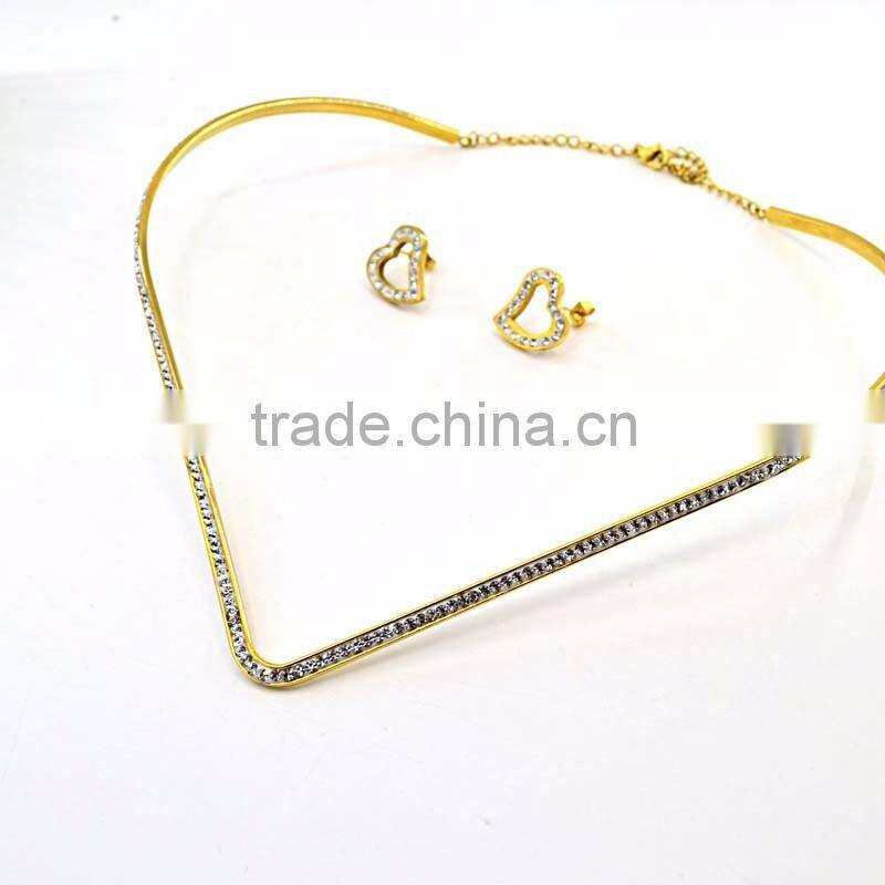 fashion jewelry diamond heart shape african beads jewelry set