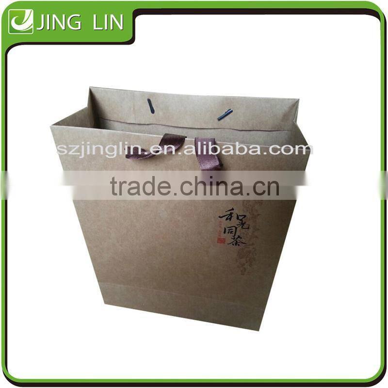 25kg brown kraft paper bag making with rope handle