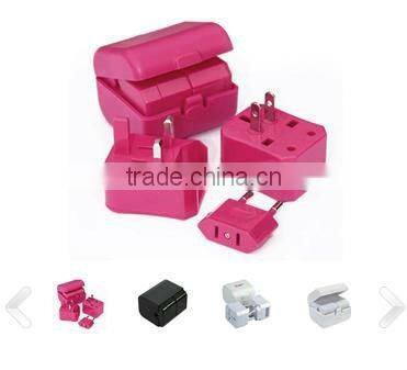 International travel plug adapter phosphor bronze pc 100v-250v ac AUS power electrical plugs