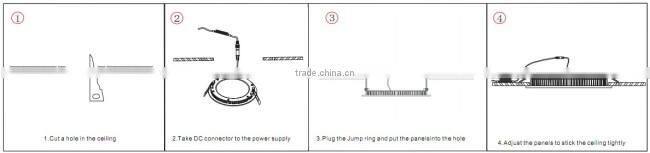 Good quality 6w glass ceiling square led panels for indoor use warm white glass panel