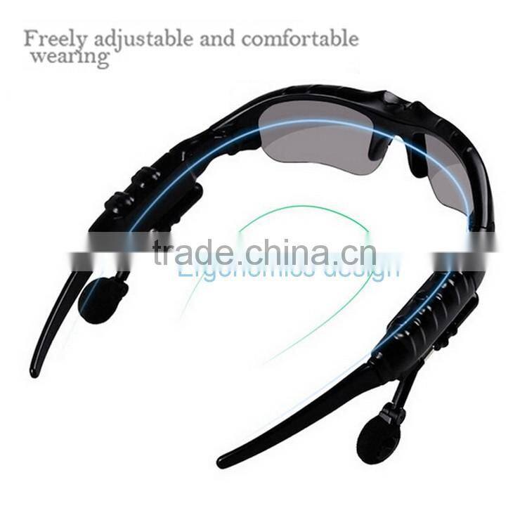 Wireless Flip-up Bluetooth Sunglasses Headset Stereo MP3 Music Glasses Earphone Headphone for Phone Hands-free / Tablet PC
