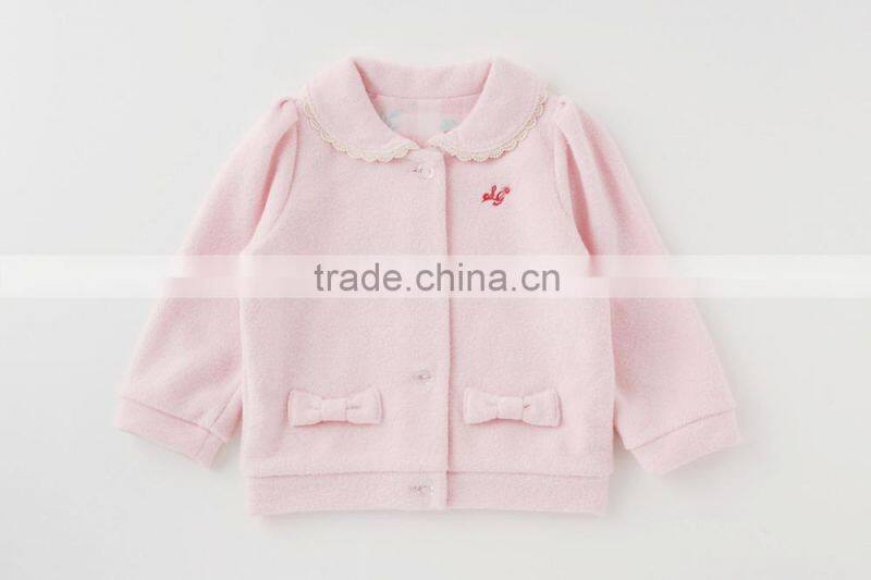 Japanese wholesale high quality product jackets winter baby girl children clothe kid toddler clothing infant garment with ribbon