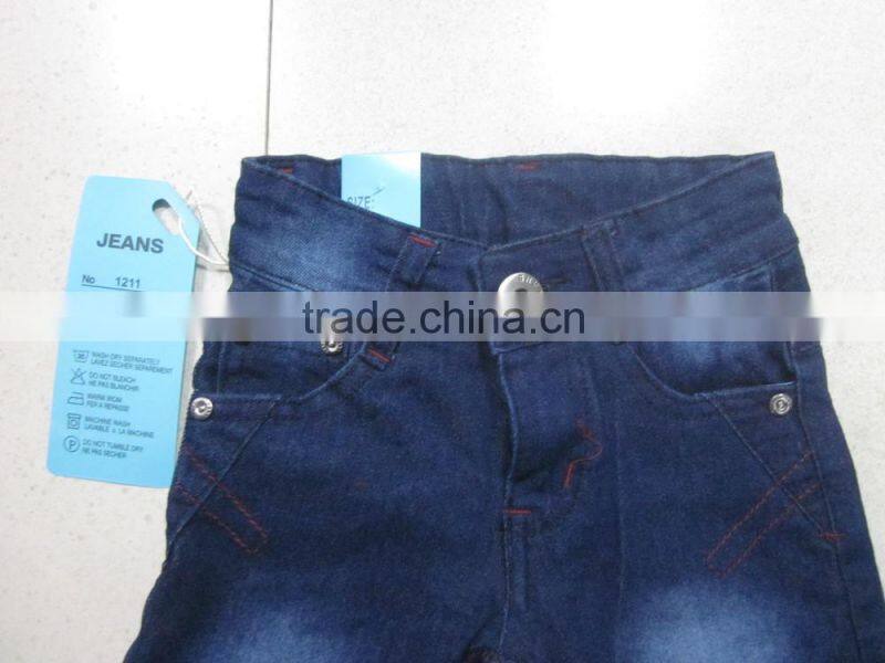 Kids cheap garment stocklot in China jeans