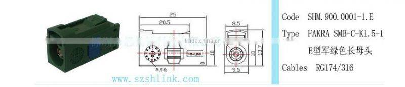sma fakra auto straight female connector 50 ohm