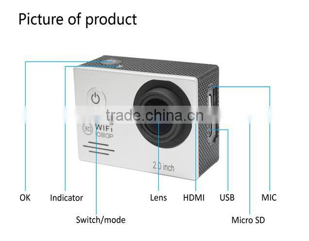 SJ7000 Full HD 1080P Waterproof Action Camera WIFI Sports Camcorder +Extra battery + Charger 2.0"LCD Diving Helmet Camera DVR