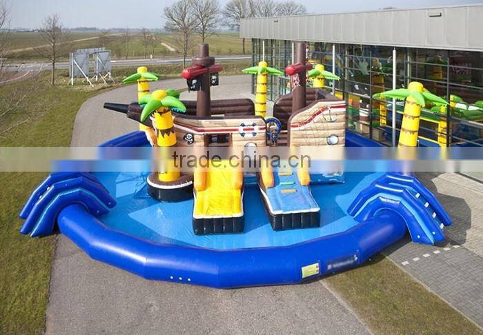 Giant inflatable pirate ship water park slides for sale water park equipment price water fun park