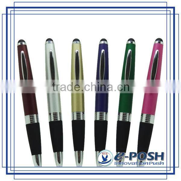 Promotional rubber gripper aluminum luxury metal cross refill stylus pen