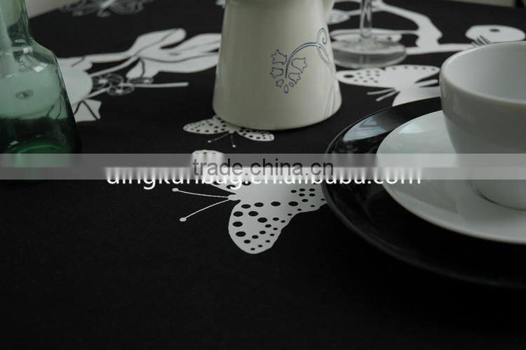 2015 butterfly printed comfortable fashion cheap table cover cotton