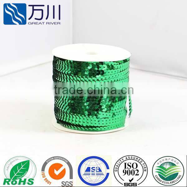 2012 Best selling garment accessories sequin string,high quality PVC sequin paillette trimming wholesale