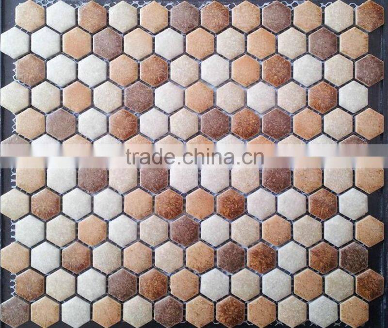 nice design blue white hexagon mosaic kiln