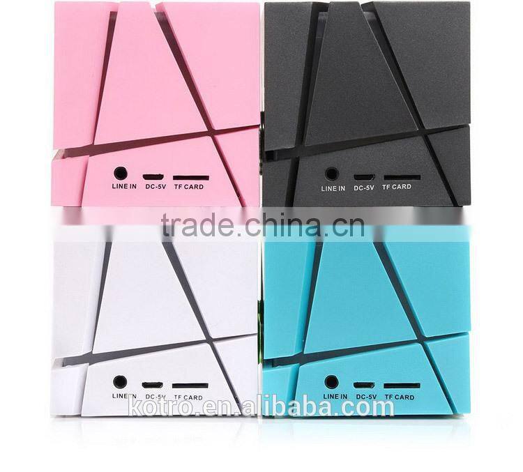 Unique Promotional Gift Qnoe AUX 2 Bass Speaker TF card FM Radio MIC Handsfree LED Speaker 3W Square LED Bluetooth Speaker