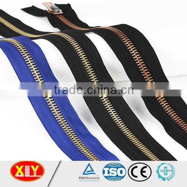 Factory supply fancy rose gold metal zipper