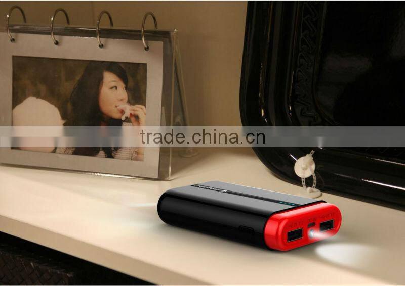 Dual USB port high brightness led hand lamps portable power bank for iphone