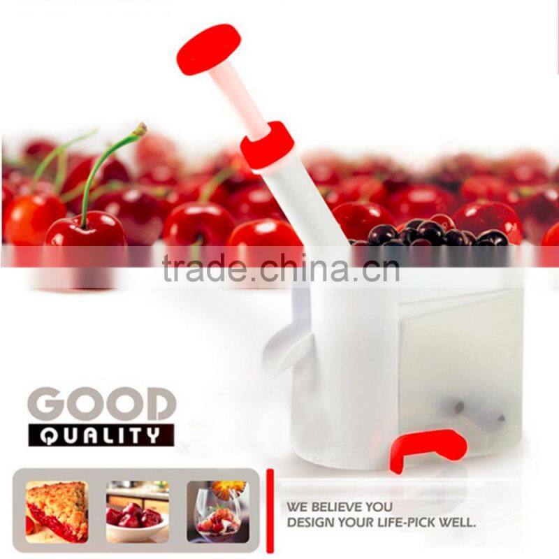 2016 new kitchen tool Novelty Super Cherry CorerCherry Pitter Stone Remover Machine Cherry Pitter With Container