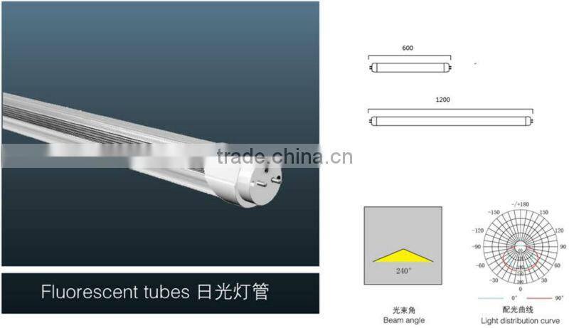 LED t8 18w transparente PC covering and Alumnum light manufacturer