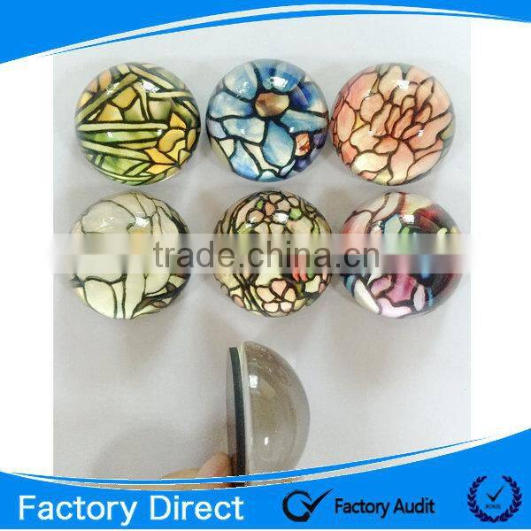 2015 Customized dome crystal glass fridge magnet