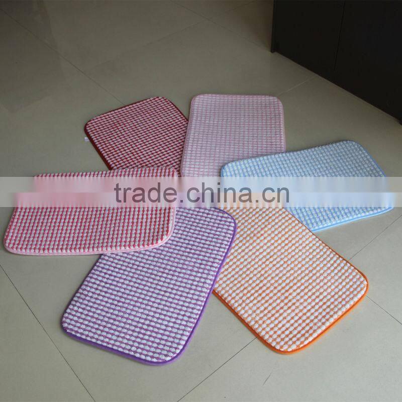 bathroom door mat Polyester bathroom mat super soft room mat with anti-slip base