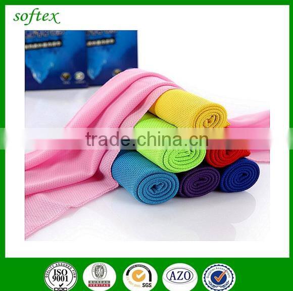 china supply Exercise Sweat Summer instant cool 100%polyester cooling towel
