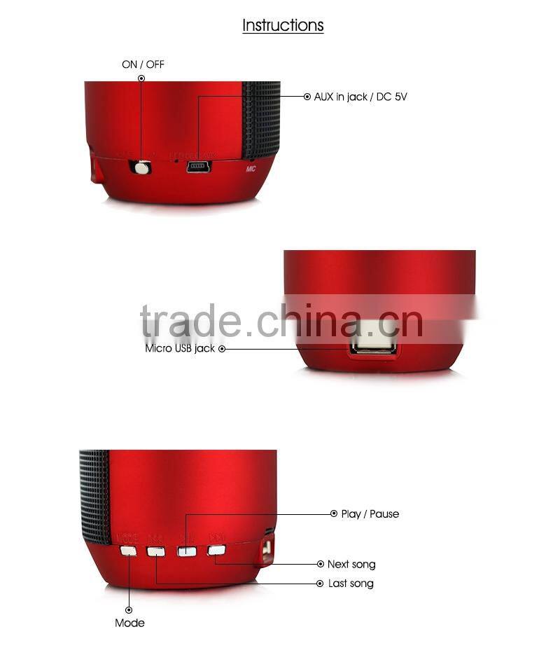 Wireless microphone round bluetooth mini speaker