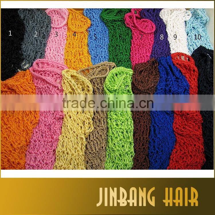 2016 Alibaba Top Quality Women Hairnet Sleep Cap Lady Soft Rayon Snood Hair Net Crochet Hairnet