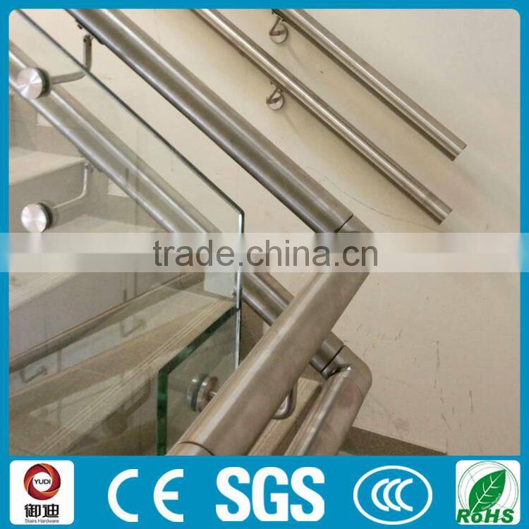 304/316 stainless steel modern railing stair with glass