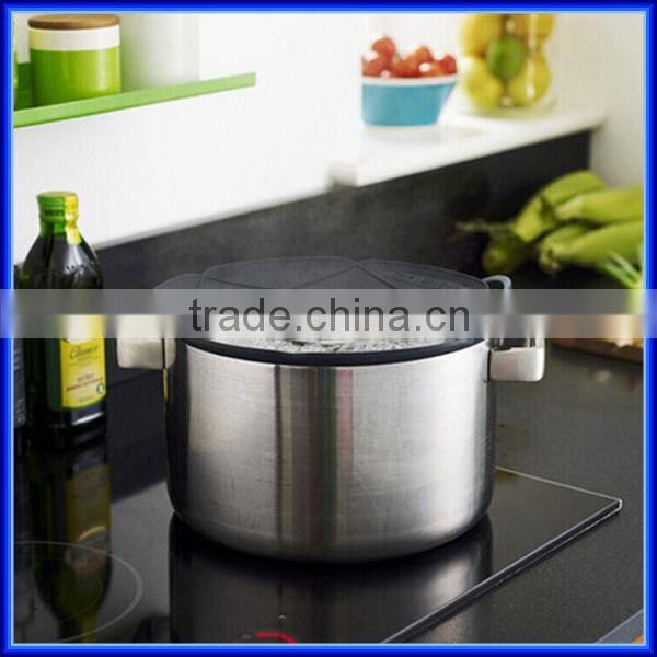 Silicone Spill Stopper Lid for over boil protectors 10" , foodgrade FDA approved round cooking pot spill stopper lid/cover