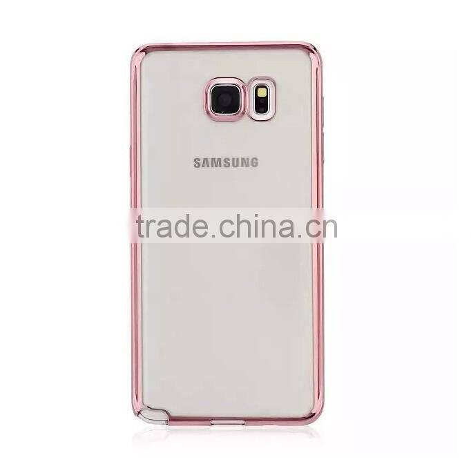 Wholesale Luxury Ultra Thin Transparent Soft Chrome Electroplating TPU Case for Samsung Galaxy Note 5